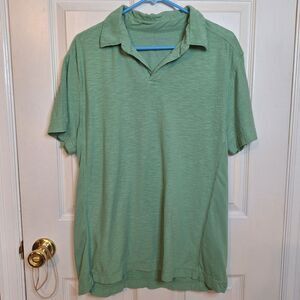 Calvin Klein Jeans Sage Green Polo Shirt Short Sleeved Collared Coastal Size L